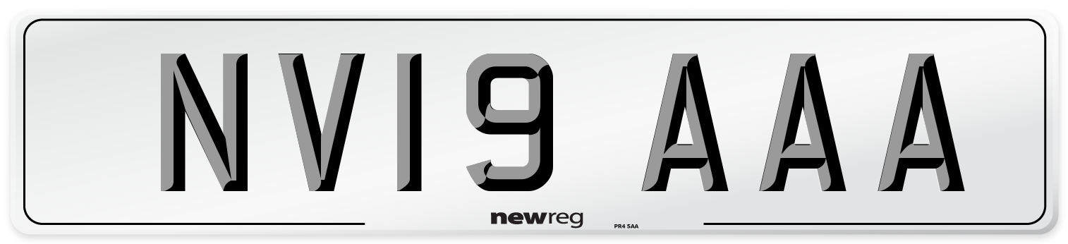 NV19 AAA Number Plate from New Reg